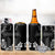 Black Hafa Adai Guam 4 in 1 Can Cooler Tumbler Chamorro Latte Stone Hand With Plumeria