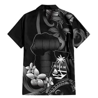 Black Hafa Adai Guam Family Matching Mermaid Dress and Hawaiian Shirt Chamorro Latte Stone Hand With Plumeria