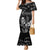 Black Hafa Adai Guam Family Matching Mermaid Dress and Hawaiian Shirt Chamorro Latte Stone Hand With Plumeria