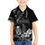 Black Hafa Adai Guam Family Matching Off Shoulder Short Dress and Hawaiian Shirt Chamorro Latte Stone Hand With Plumeria