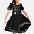 Black Hafa Adai Guam Family Matching Short Sleeve Bodycon Dress and Hawaiian Shirt Chamorro Latte Stone Hand With Plumeria
