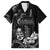 Black Hafa Adai Guam Family Matching Summer Maxi Dress and Hawaiian Shirt Chamorro Latte Stone Hand With Plumeria