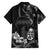 Black Hafa Adai Guam Family Matching Summer Maxi Dress and Hawaiian Shirt Chamorro Latte Stone Hand With Plumeria