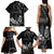 Black Hafa Adai Guam Family Matching Tank Maxi Dress and Hawaiian Shirt Chamorro Latte Stone Hand With Plumeria