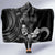 Black Hafa Adai Guam Hooded Blanket Chamorro Latte Stone Hand With Plumeria