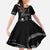 Black Hafa Adai Guam Kid Short Sleeve Dress Chamorro Latte Stone Hand With Plumeria