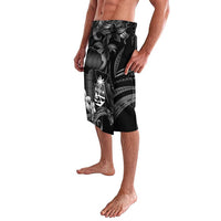 Black Hafa Adai Guam Lavalava Chamorro Latte Stone Hand With Plumeria