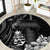 Black Hafa Adai Guam Round Carpet Chamorro Latte Stone Hand With Plumeria