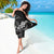 Black Hafa Adai Guam Sarong Chamorro Latte Stone Hand With Plumeria