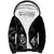 Black Hafa Adai Guam Sherpa Hoodie Chamorro Latte Stone Hand With Plumeria