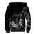 Black Hafa Adai Guam Sherpa Hoodie Chamorro Latte Stone Hand With Plumeria