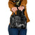 Black Hafa Adai Guam Shoulder Handbag Chamorro Latte Stone Hand With Plumeria