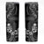 Black Hafa Adai Guam Skinny Tumbler Chamorro Latte Stone Hand With Plumeria