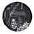 Black Hafa Adai Guam Spare Tire Cover Chamorro Latte Stone Hand With Plumeria
