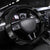 Black Hafa Adai Guam Steering Wheel Cover Chamorro Latte Stone Hand With Plumeria