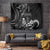 Black Hafa Adai Guam Tapestry Chamorro Latte Stone Hand With Plumeria