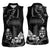 Black Hafa Adai Guam Women Sleeveless Polo Shirt Chamorro Latte Stone Hand With Plumeria