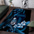 Blue Hafa Adai Guam Area Rug Chamorro Latte Stone Hand With Plumeria
