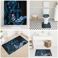 Blue Hafa Adai Guam Bathroom Set Chamorro Latte Stone Hand With Plumeria - Polynesian Pride