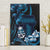 Blue Hafa Adai Guam Canvas Wall Art Chamorro Latte Stone Hand With Plumeria