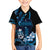 Blue Hafa Adai Guam Family Matching Summer Maxi Dress and Hawaiian Shirt Chamorro Latte Stone Hand With Plumeria