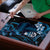 Blue Hafa Adai Guam Puzzle Chamorro Latte Stone Hand With Plumeria - Polynesian Pride