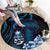 Blue Hafa Adai Guam Round Carpet Chamorro Latte Stone Hand With Plumeria