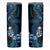 Blue Hafa Adai Guam Skinny Tumbler Chamorro Latte Stone Hand With Plumeria