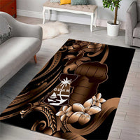 Brown Hafa Adai Guam Area Rug Chamorro Latte Stone Hand With Plumeria