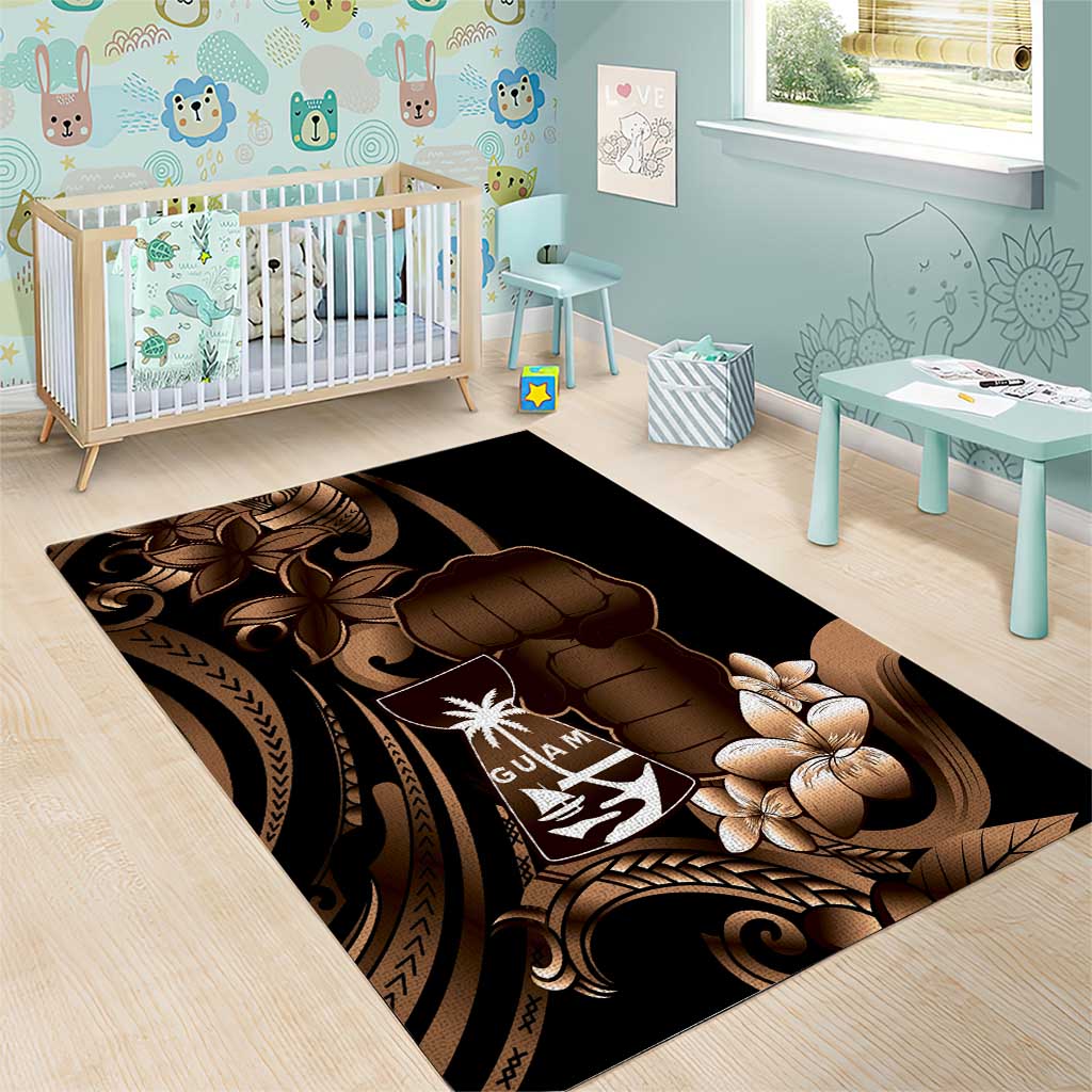 Brown Hafa Adai Guam Area Rug Chamorro Latte Stone Hand With Plumeria