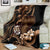 Brown Hafa Adai Guam Blanket Chamorro Latte Stone Hand With Plumeria