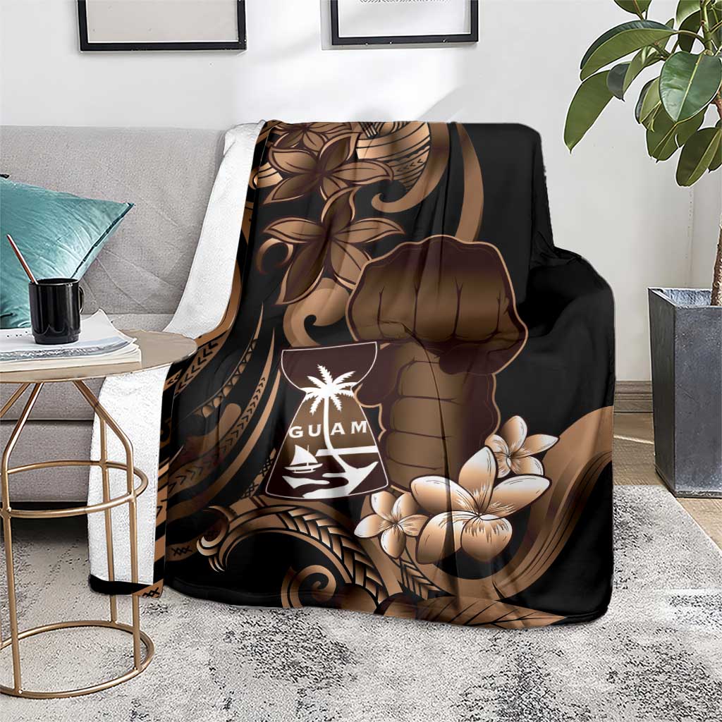 Brown Hafa Adai Guam Blanket Chamorro Latte Stone Hand With Plumeria