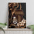Brown Hafa Adai Guam Canvas Wall Art Chamorro Latte Stone Hand With Plumeria