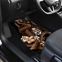 Brown Hafa Adai Guam Car Mats Chamorro Latte Stone Hand With Plumeria