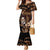 Brown Hafa Adai Guam Family Matching Mermaid Dress and Hawaiian Shirt Chamorro Latte Stone Hand With Plumeria