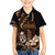 Brown Hafa Adai Guam Family Matching Summer Maxi Dress and Hawaiian Shirt Chamorro Latte Stone Hand With Plumeria