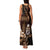 Brown Hafa Adai Guam Family Matching Tank Maxi Dress and Hawaiian Shirt Chamorro Latte Stone Hand With Plumeria