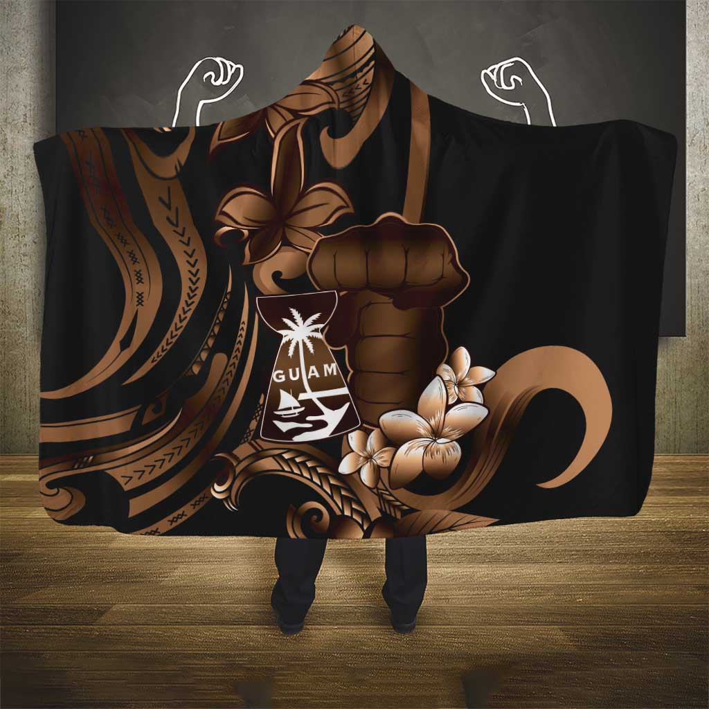 Brown Hafa Adai Guam Hooded Blanket Chamorro Latte Stone Hand With Plumeria