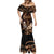 Brown Hafa Adai Guam Mermaid Dress Chamorro Latte Stone Hand With Plumeria