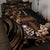 Brown Hafa Adai Guam Quilt Bed Set Chamorro Latte Stone Hand With Plumeria