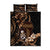 Brown Hafa Adai Guam Quilt Bed Set Chamorro Latte Stone Hand With Plumeria