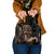Brown Hafa Adai Guam Shoulder Handbag Chamorro Latte Stone Hand With Plumeria