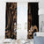 Brown Hafa Adai Guam Window Curtain Chamorro Latte Stone Hand With Plumeria