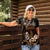 Brown Hafa Adai Guam Women Polo Shirt Chamorro Latte Stone Hand With Plumeria