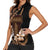Brown Hafa Adai Guam Women Sleeveless Polo Shirt Chamorro Latte Stone Hand With Plumeria