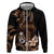 Brown Hafa Adai Guam Zip Hoodie Chamorro Latte Stone Hand With Plumeria