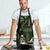 Green Hafa Adai Guam Apron Chamorro Latte Stone Hand With Plumeria - Polynesian Pride