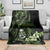 Green Hafa Adai Guam Blanket Chamorro Latte Stone Hand With Plumeria