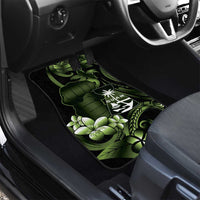 Green Hafa Adai Guam Car Mats Chamorro Latte Stone Hand With Plumeria
