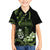Green Hafa Adai Guam Family Matching Summer Maxi Dress and Hawaiian Shirt Chamorro Latte Stone Hand With Plumeria